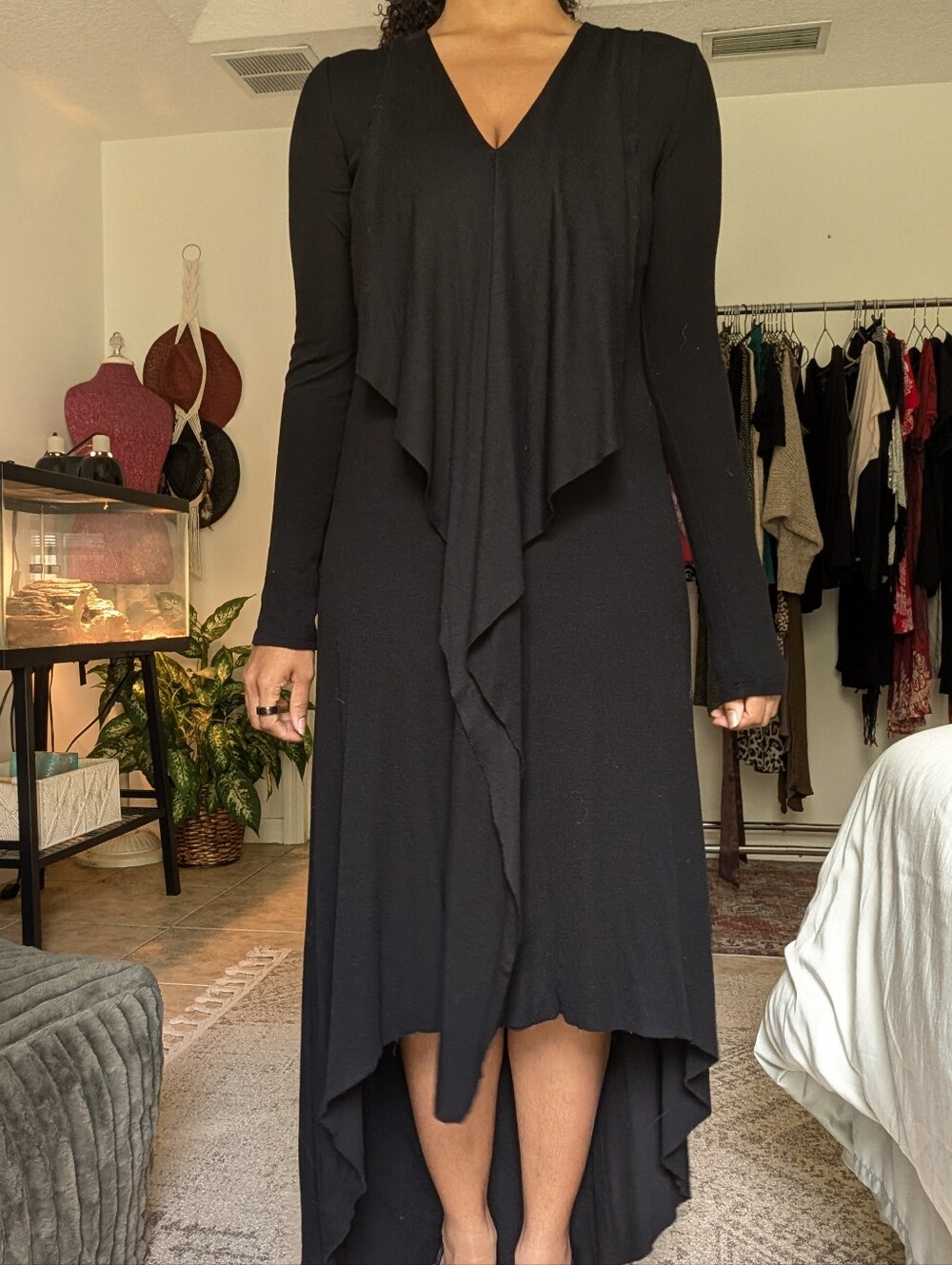 Black BCBG High Low Crissie Maxi Dress